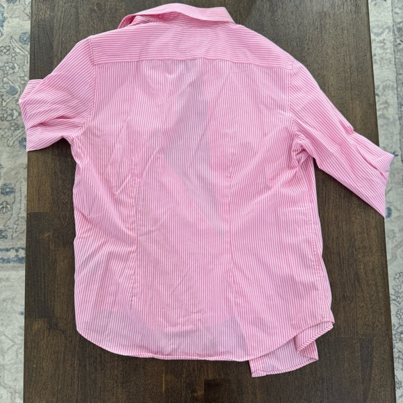 Ralph Lauren Lauren Pink Striped Non-Iron Button Down Shirt Women’s M - Picture 7 of 9
